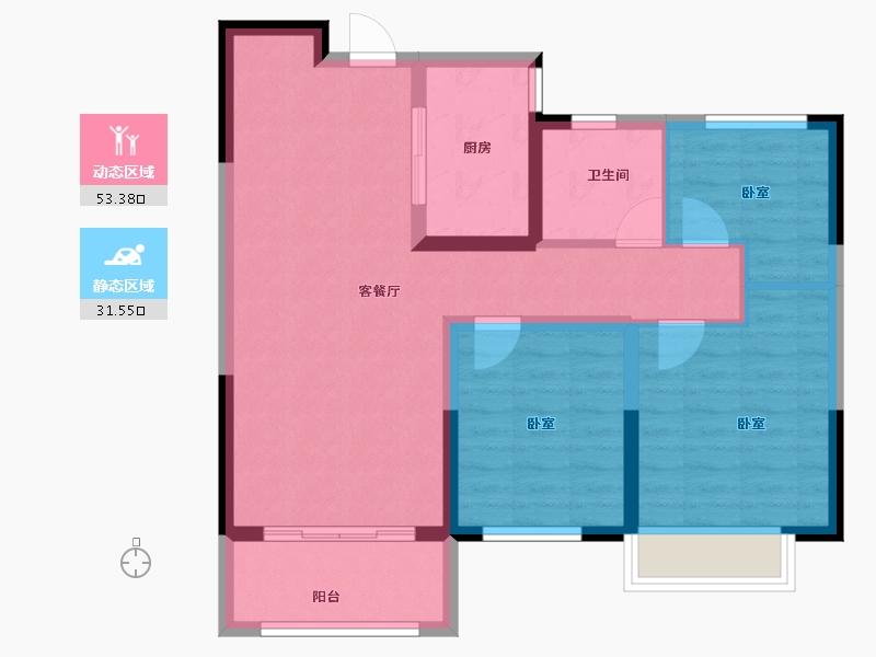 河南省-洛阳市-正商城-75.67-户型库-动静分区