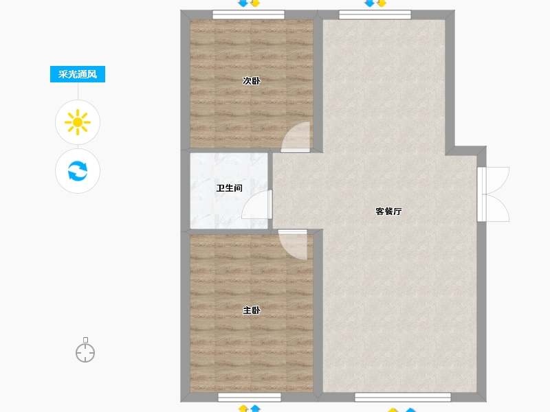 黑龙江省-佳木斯市-御公馆-82.00-户型库-采光通风