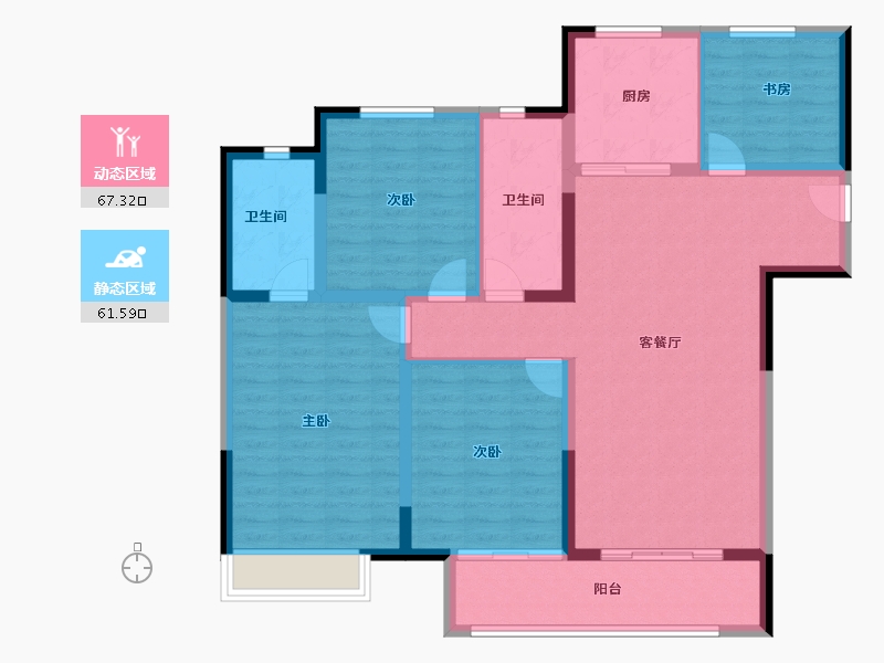 河南省-洛阳市-正商城-116.25-户型库-动静分区