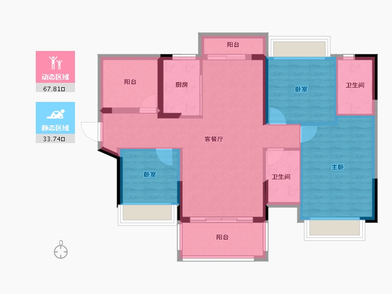 广东省-惠州市-文鼎华府-90.92-户型库-动静分区