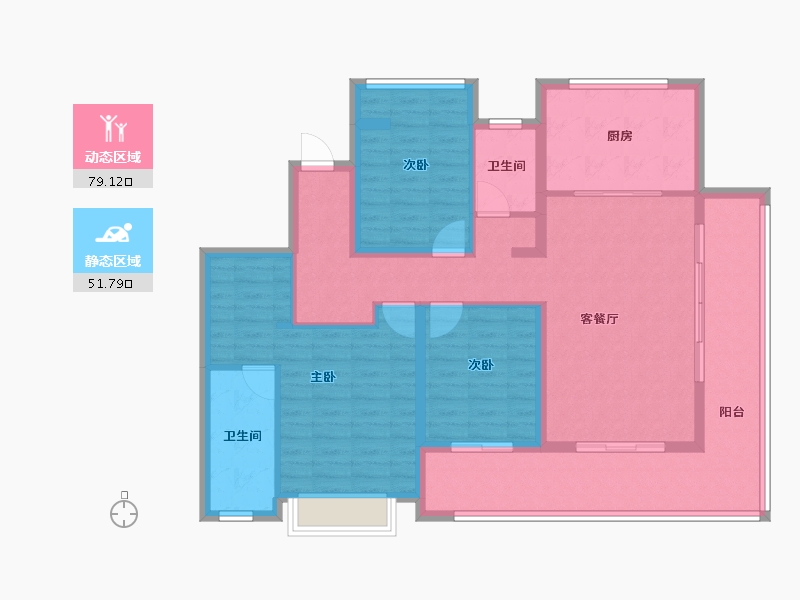 山东省-烟台市-滨湖万丽-117.60-户型库-动静分区