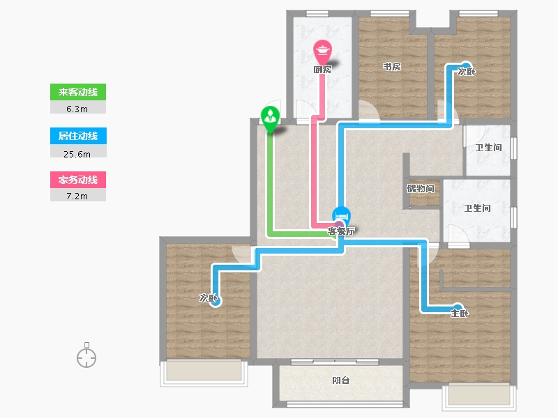 山东省-烟台市-国泰海韵华府-136.80-户型库-动静线