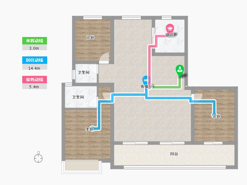 山东省-烟台市-滨湖万丽-111.20-户型库-动静线