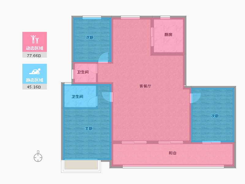 山东省-烟台市-滨湖万丽-111.20-户型库-动静分区