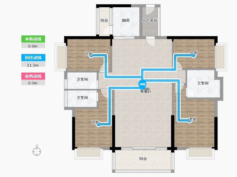 广东省-惠州市-成峰水岸丽都-140.23-户型库-动静线