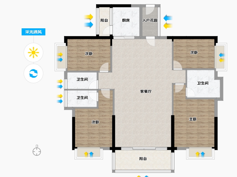 广东省-惠州市-成峰水岸丽都-140.23-户型库-采光通风