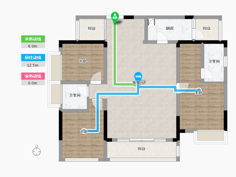 浙江省-金华市-成锦熙锦5号-105.53-户型库-动静线