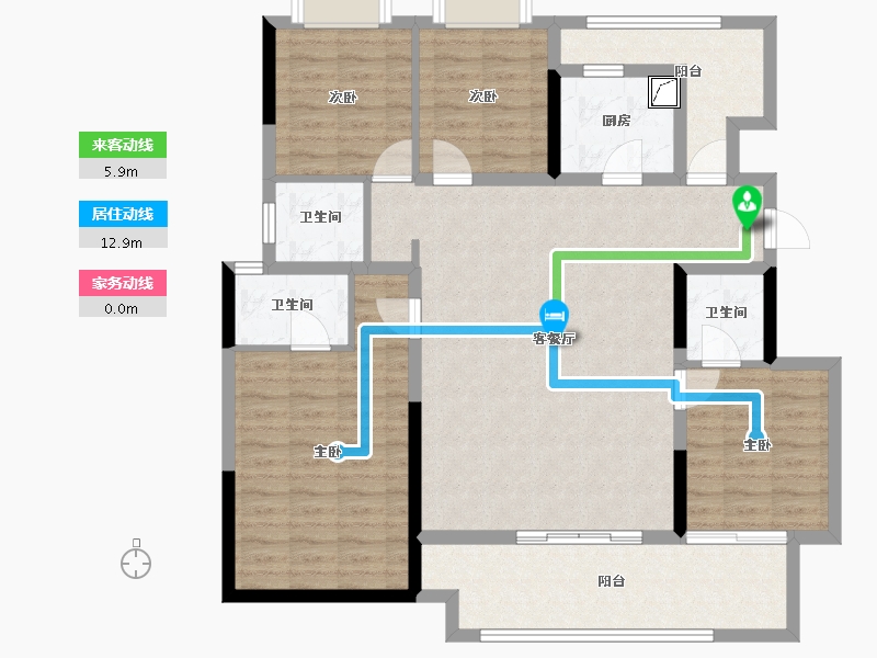 云南省-德宏傣族景颇族自治州-华侨城德宏-114.18-户型库-动静线