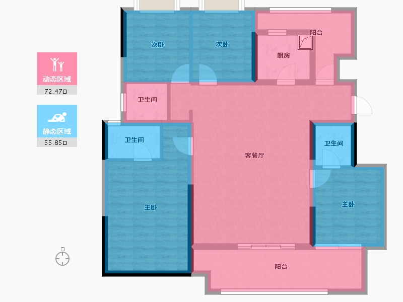 云南省-德宏傣族景颇族自治州-华侨城德宏-114.18-户型库-动静分区