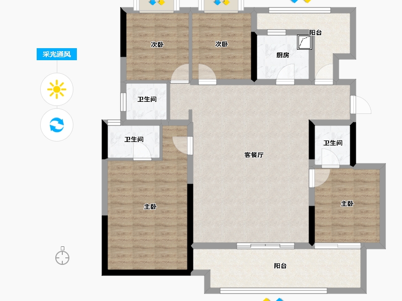 云南省-德宏傣族景颇族自治州-华侨城德宏-114.18-户型库-采光通风