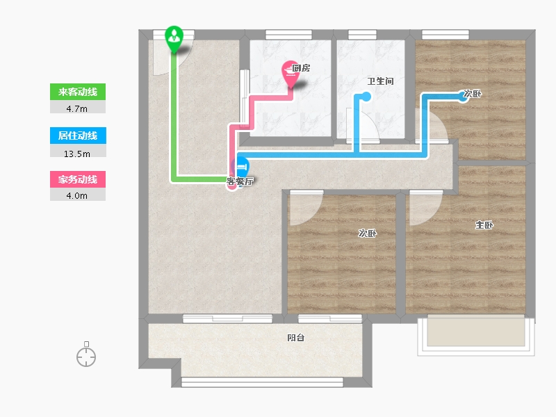 江苏省-镇江市-世茂云图花园-73.60-户型库-动静线