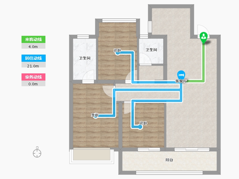 山东省-烟台市-滨湖万丽-84.79-户型库-动静线