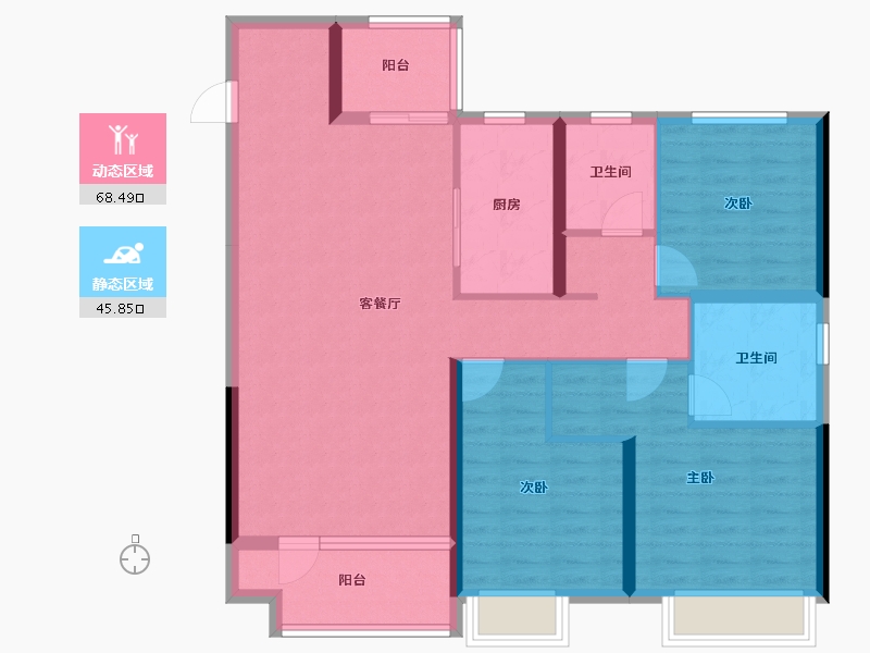 山东省-烟台市-旭辉银盛泰辉盛岚湾-102.40-户型库-动静分区