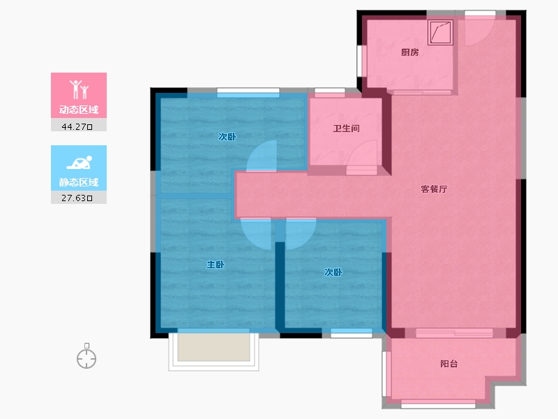 甘肃省-兰州市-碧桂园-70.00-户型库-动静分区