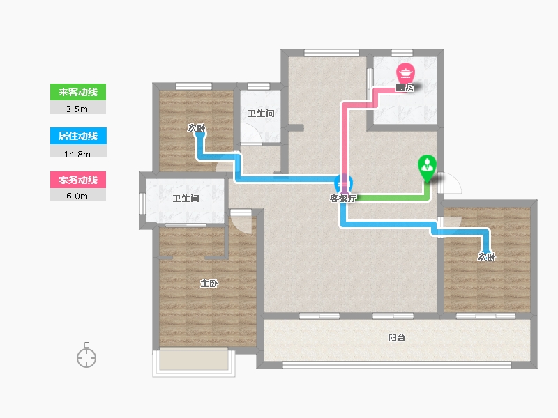 山东省-烟台市-滨湖万丽-118.40-户型库-动静线