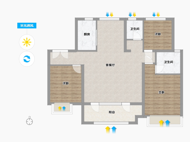 山东省-济南市-济南鲁能领秀城-98.00-户型库-采光通风