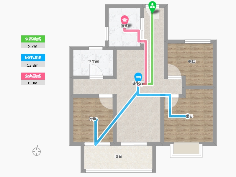 江苏省-宿迁市-华地学府宸樾-81.61-户型库-动静线