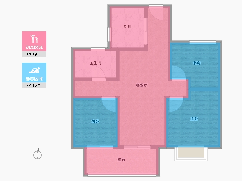 江苏省-宿迁市-华地学府宸樾-81.61-户型库-动静分区