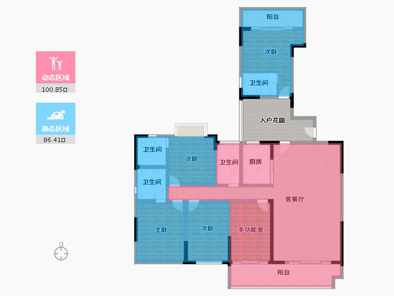 广东省-惠州市-恒福山语海-182.40-户型库-动静分区