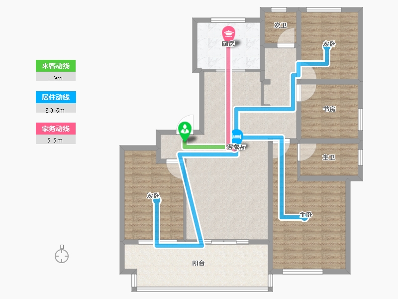 江苏省-镇江市-天怡·紫宸-125.07-户型库-动静线