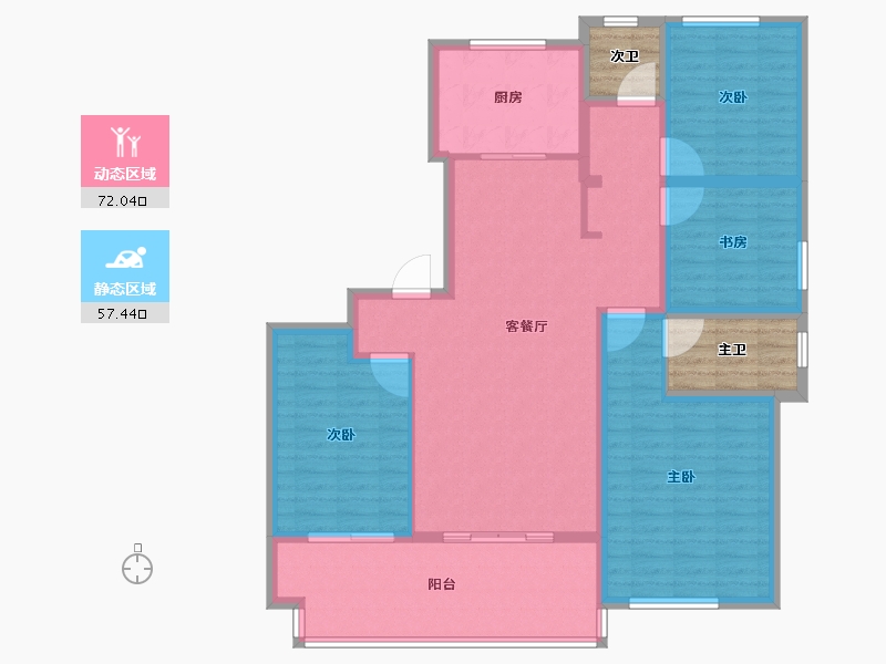 江苏省-镇江市-天怡·紫宸-125.07-户型库-动静分区