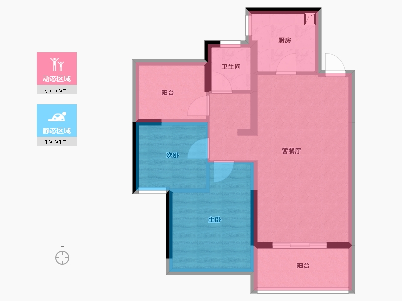 广东省-惠州市-天安珑城三期-64.70-户型库-动静分区