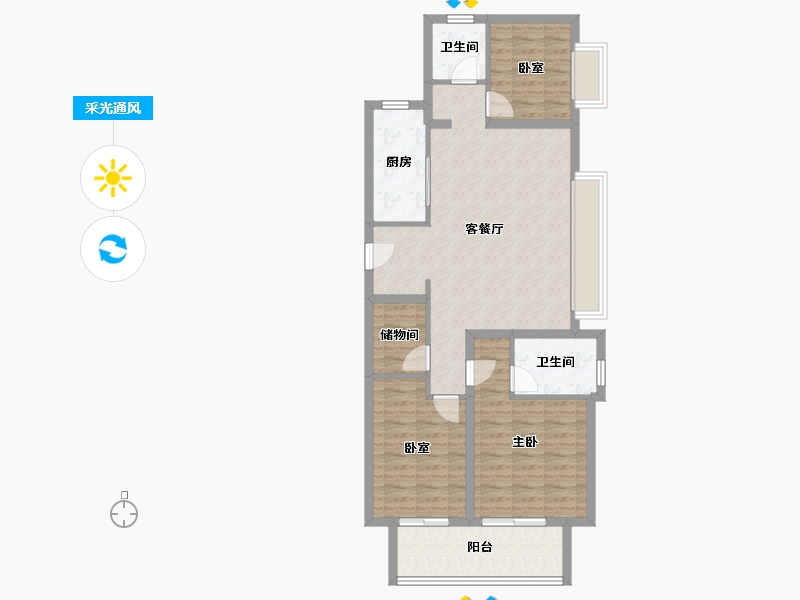 江苏省-镇江市-万科翡翠公园-92.00-户型库-采光通风