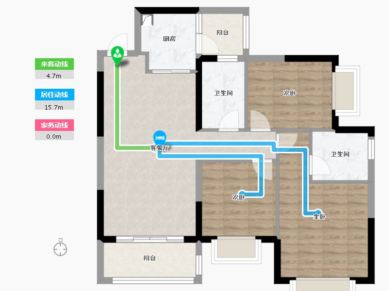 四川省-成都市-恒大御景-82.98-户型库-动静线