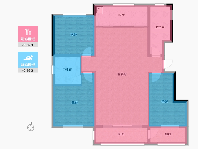 新疆维吾尔自治区-塔城地区-天合家苑小区-三期-123.00-户型库-动静分区