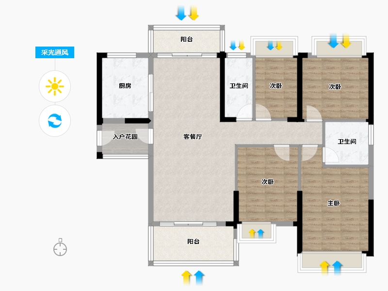 广东省-惠州市-成峰水岸丽都-114.28-户型库-采光通风