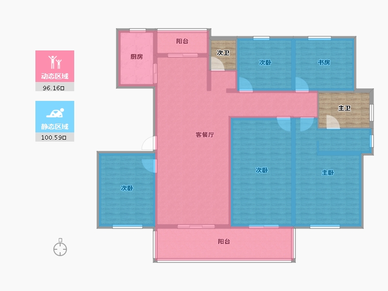 江苏省-镇江市-天怡·南郡-188.82-户型库-动静分区