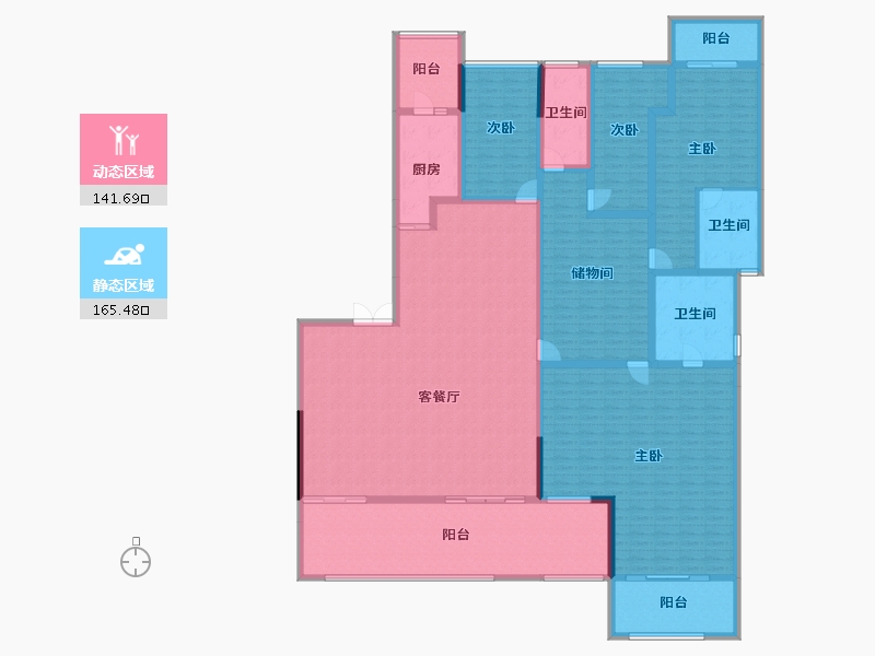 重庆-重庆市-嘉陵江天-281.60-户型库-动静分区