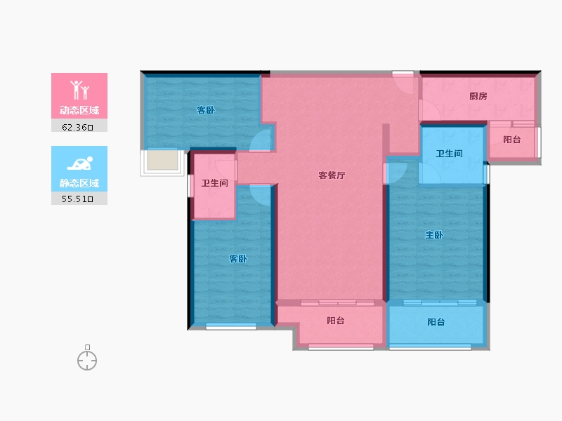 湖北省-襄阳市-民发汉江一品-105.60-户型库-动静分区