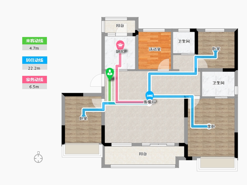 安徽省-马鞍山市-中梁时代江来-103.20-户型库-动静线