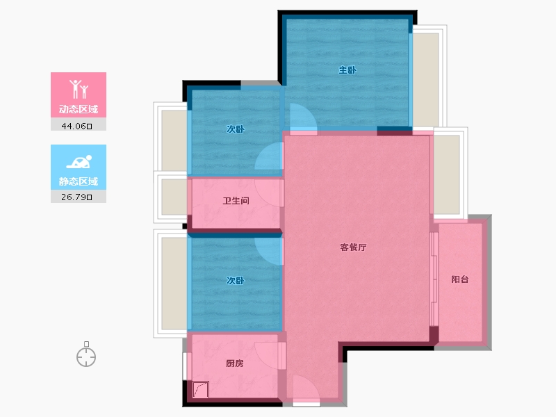 广东省-惠州市-中洲河谷花园-63.38-户型库-动静分区