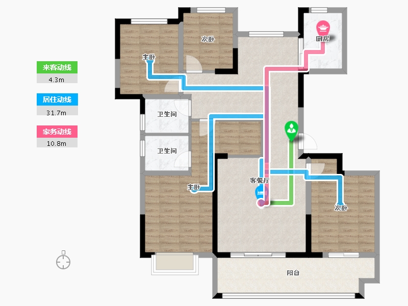 江苏省-扬州市-万丰广场-115.00-户型库-动静线