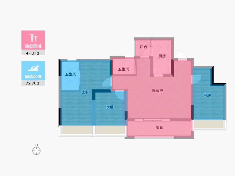 重庆-重庆市-良瑜国际养生谷-76.79-户型库-动静分区