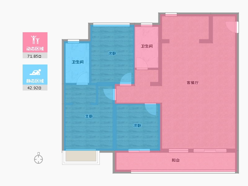 山东省-烟台市-滨湖万丽-103.20-户型库-动静分区