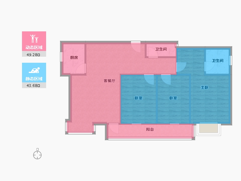 广西壮族自治区-南宁市-城市碧园-96.80-户型库-动静分区