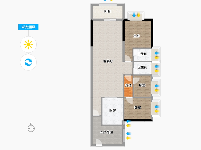 广东省-惠州市-星岸城-78.00-户型库-采光通风