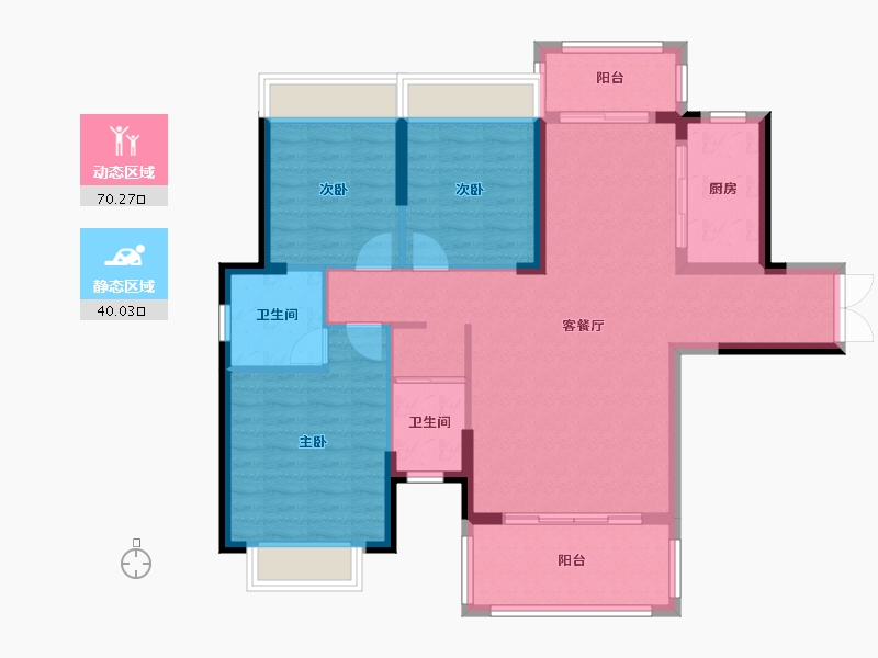 湖南省-邵阳市-龙熙府邸-104.85-户型库-动静分区