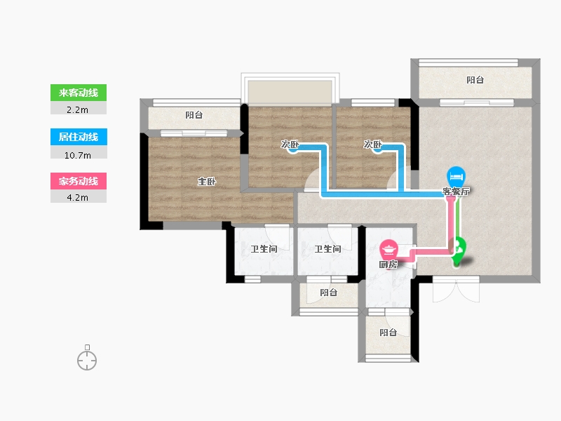 四川省-自贡市-贝蒙·玖龙天玺-69.44-户型库-动静线