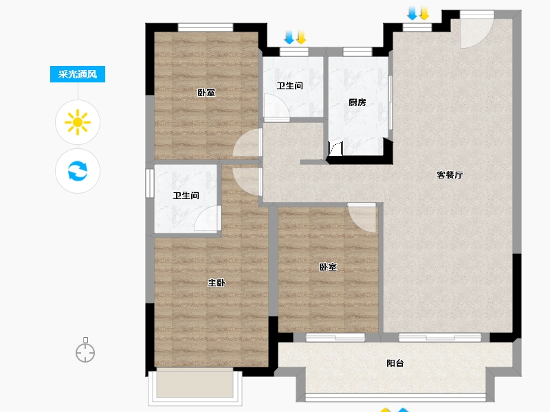 湖北省-武汉市-宝业航天府-91.20-户型库-采光通风