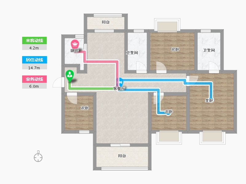 湖南省-湘潭市-​吉润华府-98.95-户型库-动静线