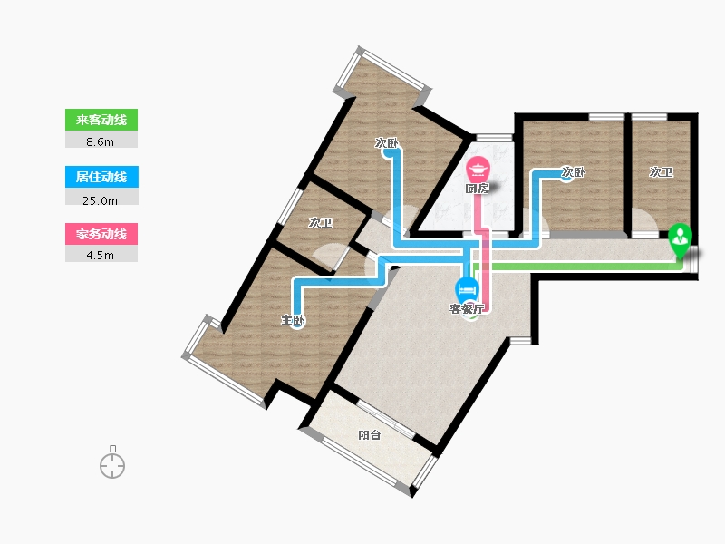 江苏省-镇江市-粤港·臻园-106.52-户型库-动静线