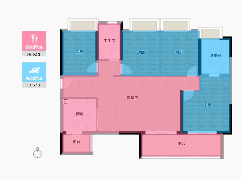 四川省-成都市-恒大林溪郡-108.58-户型库-动静分区