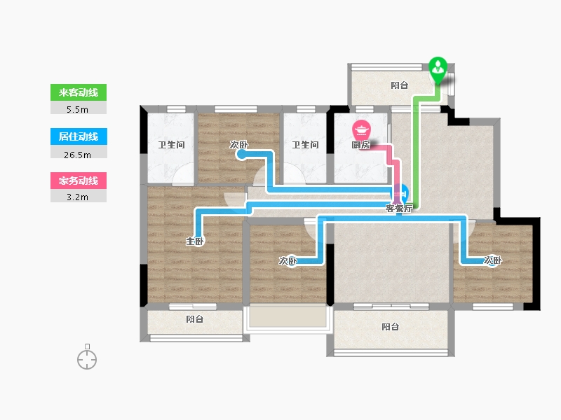 四川省-自贡市-贝蒙·玖龙天玺-93.62-户型库-动静线