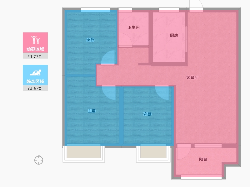 山东省-烟台市-旭辉银盛泰辉盛岚湾-76.00-户型库-动静分区