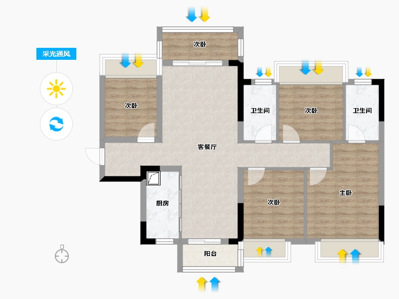 广西壮族自治区-桂林市-桂林融创文旅城-89.00-户型库-采光通风