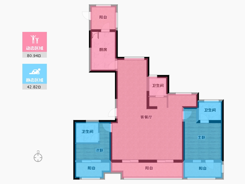 浙江省-金华市-中南樾府-120.00-户型库-动静分区